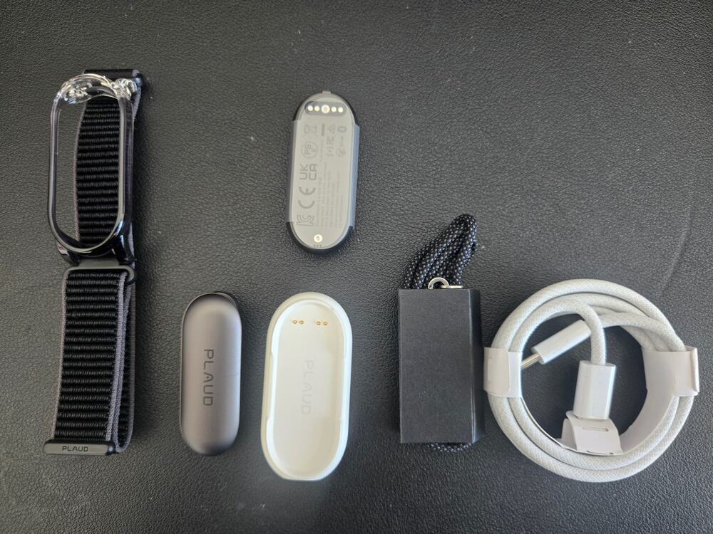 Plaud NotePin S Wearable AI Voice Recorder, Transcribe & Summarize, Black